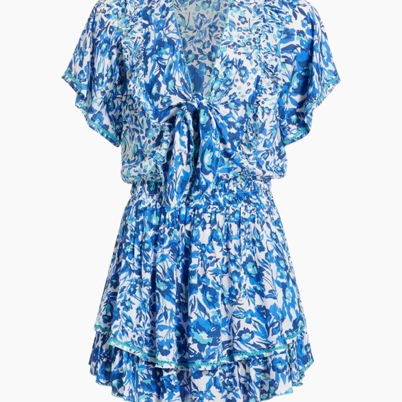 NWT Poupette St Barth Silk Alyson Floral Mini Dress Sz XS - Picture 2 of 14